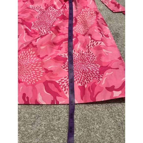 VTG Lilly Pulitzer Strapless Tube Corset Lined Silk Dress Pink Floral Sz 0 - Picture 5 of 8
